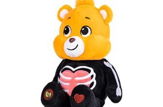 Care Bears Halloween 22 cm FagioloPeluche – Scheletro Orsetto Tenderheart, Simpatico Peluche da Collezione per Ragazzi e Ragazze, Piccolo Orsacchiotto