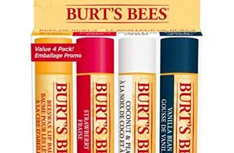 Burt’s Bees Balsamo per Labbra, Confezione Multipla, Set di Balsamo per Labbra, Cera d’Api, Fragola, Cocco e Pera, Vaniglia, Best of Burt’s, 4×4.25 g