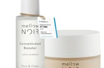 mellow NOIR Duo di trattamenti notturni antirughe – Siero allo ialuronico con crema notte quotidiana – Effetto rassodante immediato, riduce i pori visibili e gli arrossamenti -Per una pelle più liscia