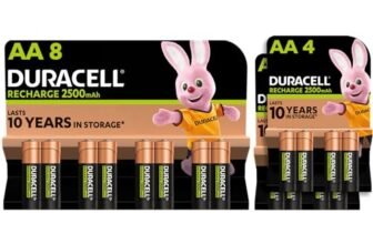 Batterie Ricaricabili Duracell AA (confezione da 16), 2500 mAh NiMH, pre-caricate, le nostre batterie n.1 per lunga durata