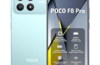 XIAOMI POCO F8 Pro, Smartphone 12+256 GB, Display AMOLED 6,59″ 120Hz, Tripla Fotocamera 50MP Teleobiettivo 60mm, Audio Sound by Bose, Batteria 6210mAh, Blu, Garanzia 2 anni, Caricatore escluso