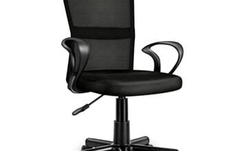 TRESKO® Sedia da Ufficio Sedia da scrivania Girevole con braccioli, Regolabile in Altezza, Sedile Imbottito, Sedia ergonomica, pistone Approvato SGS