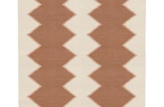 RugVista Dakota, Tappeto, Kilim Moderni, 200 x 300 cm, Rettangolare, Pelo corto, Soggiorno, Camera da letto, Lavabile solo a secco, Certificato Care & Fair, Natural/Ruggine