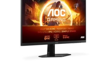 AOC Gaming Monitor 24G4XED 23.8 pollici, 1920×1080, FHD, 180Hz, Fast IPS Panel, 0.5ms MPRT, Speakers, (HDMI2x 2.0 DP 1x 1.4) Adaptive Sync, HDR10, G-Sync Compatible, Nero