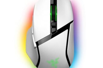 Razer Basilisk V3 – Mouse da gioco personalizzabile con cavo – design ergonomico – sensore da 26K DPI – Chroma RGB – 11 pulsanti programmabili – rotellina HyperScroll inclinabile – PC/Mac | Bianco