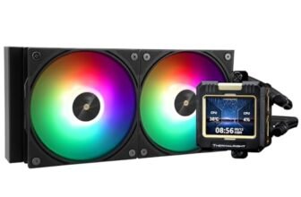 TR FW 240 Black ARGB CPU Water Cooler with 2 PWM Fans, Water Pump Speed is 3000RPM,S-FDB Bearing, for AMD AM4/AM5, Intel LGA1150/1155/1200/1700/2011,IPS LCD Screen