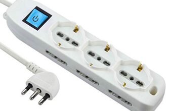 Electraline 62002 Multipresa 9 Posti, Bianco, 1.5 m