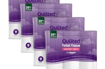 by Amazon Carta Igienica, 3 Veli Trapuntata, Morbida e Setosa, 36 Rotoli (4 Confezioni da 9), 200 Fogli per Rotolo, Certificata FSC