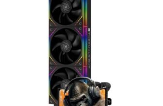 Thermalright-TR Levita Vision 360 ARGB Black CPU AIO, ventola di raffreddamento senza fili, schermo curvo con risoluzione 2400 x 1080 per AM4/AM5, Intel LGA1851/1700, schermo 3D da 6,67″