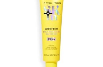 Revolution Skin, Sunray Blur crema solare viso SPF 50+, formula leggera non grassa con niacinamide, Vegan & Cruelty-Free, 50 ml