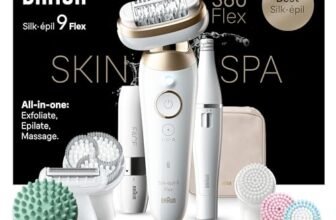 Braun Silk Epil 9 Flex SkinSpa Epilatore Elettrico Donna Con Testina Flessibile a 360° Per Una Epilazione Semplice, Wet & Dry, Pelle Liscia a Lungo, Idea Regalo, 9-681 3D, Bianco/Oro