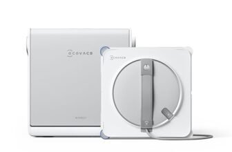 ECOVACS WINBOT W2S OMNI Robot Lavavetri con Stazione Multifunzione, Pulizia Intelligente da Bordo a Bordo con TruEdge™, Ricarica Durante l’uso, Nebulizzazione a 3 Ugelli, Protezione a 12 Livelli