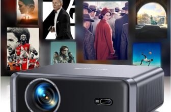 Proiettore 4K [Compatibile con Netflix]1000ANSI Auto Focus/Keystone 4k smart tv Projector, WiFi6 Two-way Bluetooth5.3 Proiettore Portatile 1080p nativo con HDMI ARC/CEC Home Cinema/Esterno Nero