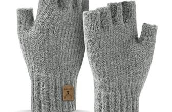 JUNRUI Guanti Senza Dita Guanti Mezze Dita Invernali Caldi Lavorati A Maglia per Lavoro Corsa Bicicletta Guida per Uomo e Donna