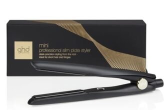 ghd Mini Styler, Piastra per Capelli con Lamelle Sottili per Styling Preciso su Acconciature Corte e Frange, Rivestimento ad Alta Lucentezza, Nero