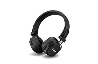 Marshall Cuffie Bluetooth Major IV On Ear, auricolari wireless, pieghevoli, oltre 80 ore di riproduzione wireless, nere