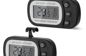 AiQlnu Termometro Digitale del Frigorifero Cucina, Magnetico Termometro Frigo con Gancio, Conversione ℃ /℉, Display LCD di Facile Lettura, per Casa, Ristoranti, Caffè