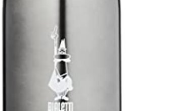 Bialetti To Go Bottiglia Termica con Coperchio-Tazza, con Doppia Parete, Mantiene Il Caldo per 12 h e Il Freddo per 24 h, Capacità 460 ml, Acciaio, Grigio Scuro