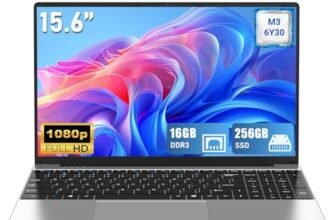 FUNYET Computer portatile, 2026 Laptop da 15,6 Pollici, Portatile Core M3 6Y30,16 GB RAM 256 GB SSD, IPS FHD 1920 x 1080 Notebook Laptop, 180°Chiusura Aperta, 5000 mAh, WiFi5, Supports TF Cards