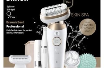 Braun Silk Epil 9 Flex SkinSpa Epilatore Elettrico Donna Testina Flessibile 360°, Epilazione Semplice, Rasoio Elettrico Donna, Pelle Liscia, Wet&Dry, Con Epilatore Viso FaceSpa E Mini Depilatore Viso