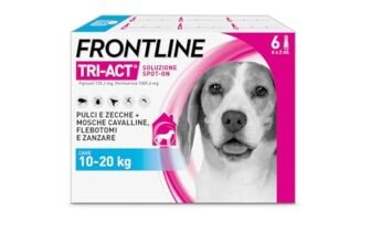 FRONTLINE Triact, 6 Pipette, Cane M (10-20Kg), Antiparassitario per Cani e Cuccioli di Lunga Durata, Protegge il Cane da Pulci, Zecche, Zanzare, Pappataci e Leishmaniosi, Antipulci 6 Pipette