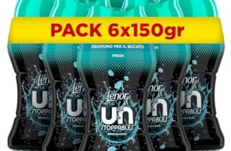 Lenor Profumatore Bucato Lavatrice, Perle Profumate, Unstoppables Fresh, Formato 6 x 150g, Intensificatore Di Profumo