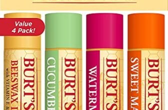 Burt’s Bees Balsamo per Labbra, Set di Balsamo per Labbra con Cera d’Api, Cetriolo Menta, Anguria, Mandarino Dolce, Freshly Picked, 4 x 4.25 g