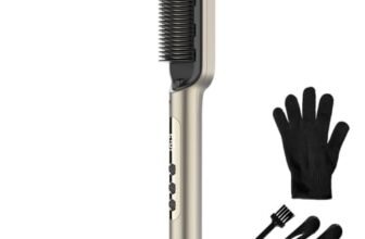 Cecotec Spazzola lisciante con tecnologia Ionica InstantCare Liscia IonTech. 23 denti, 9 impostazioni di temperatura, rivestimento in ceramica, riscaldamento a 30 s, chip anti-scottatura, guanto e