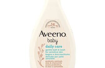 Aveeno Baby Daily Care Bagno e Docciaschiuma Delicato, Bagnoschiuma bambini per una detersione profonda della pelle sensibile, Bagnoschiuma neonato con Avena per il bagnetto, 400 ml