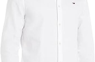 Tommy Jeans Tjm Slim Stretch Oxford Shirt Dm0dm09594, Camicia Uomo, Bianco (White), L