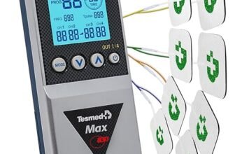 TESMED Max 830: Elettrostimolatore Muscolare Professionale Tens/EMS/Massaggio con Stimolazioni Sequenziali, 4 Canali, 115 Programmi di Cui 20 Personalizzabili, Ricaricabile, Inclusi 20 Elettrodi