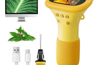Microscopio per Bambini, SGAINUL Microscopio Digitale da 2.0‘’ Microscope Elettronico Portatile 1000X con 8 luci LED Regolabili, Adatto come regalo di Natale, Compleanno o Capodannodai 3 agli 8 anni
