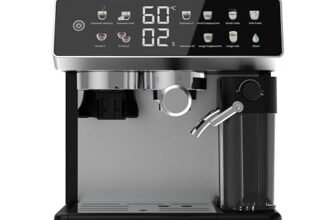 Cecotec Macchina da Caffè Espresso Barista Power Espresso 20 Barista Grind & Latte. 1350W, 20 Bar, Macinino Conico, Serbatoio Acqua 2.6L, 100g Caffè e 500ml Latte, Schermo Tattile, Autopulizia