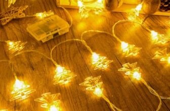 Dalugo Catena luminosa per albero di Natale, batteria, 6 m, 40 LED, luce bianca calda, illuminazione natalizia con timer, IP65, impermeabile, per camera da letto, balcone, matrimonio, decorazione