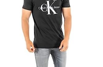 Calvin Klein Uomo T-Shirt Maniche Corte Core Monologo Slim Fit, Nero (CK Black), M