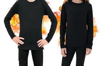Homord Intimo Termico Bambino, Manica Lunga Maglia Termica e Pantaloni Intima Termica Bambina Calcio Sci – Completo Tuta Termica Funzionale Set Termico Bambini per Sci Ciclismo