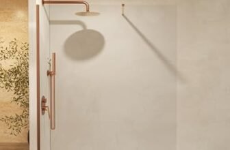 Mice – Pannello fisso/pannello fisso, pannello fisso/pannello fisso/braccio regolabile/acciaio inossidabile/vetro trasparente temperato 6 mm (oro rosa spazzolato, 110 x 195)