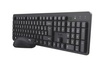 Trust Ymo II Set Tastiera e Mouse Wireless Silenziosi Italiano QWERTY, Tasti a Profilo Ribassato, Resistente agli Sversamenti, Unico Ricevitore USB, Kit Senza Fili per PC, Laptop, Mac, Windows – Nero