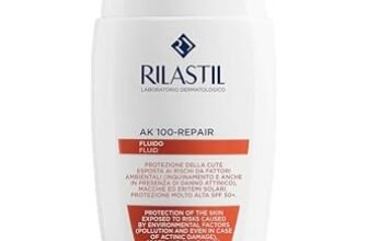 Rilastil Ak Repair 100 Emulsione Fluida Idratante e Protettiva, Texture Ultraleggera, Resistente all’Acqua, per Pelli Sensibili, Confezione da 50ml