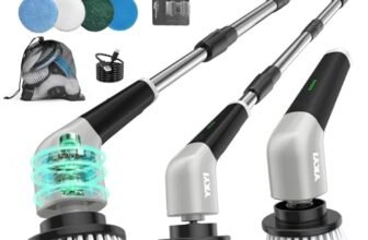 YKYI Spazzola Elettrica Rotante per Pulizia Casa – 8 Testine, Manico Regolabile, 2 Velocità – Spazzola Elettrica Pulizia Casa Bagno Cucina – Spazzola Rotante per Pulizie con USB-C