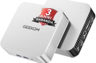 GEEKOM A6 Mini PC Con AMD Ryzen 7 6800H e Radeon 680M| 16GB DDR5(Memoria DDR Espandibile,Non LPDDR) e 512GB SSD| LAN 2.5G Ultra Veloce| Sistema Operativo Pronto all’Uso| USB4.0| SD| 8K,Garanzia 3 Anni