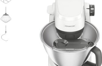 Kenwood Multi Tasker – Impastatrice Planetaria con Testa Sollevabile, Ciotola 4,3L, Capacità 1,7 kg Impasto, con accessorio Frullatore, Attacco Accessori e Paraschizzi, Bianca (KHC30.000WH)