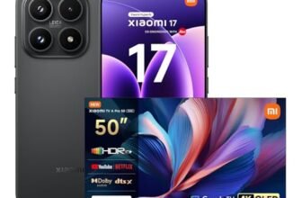 XIAOMI 17, Smartphone 12+512GB, Lenti Leica Summilux, Sensore Light Fusion 950, Batteria 6330 mAh, HyperAI, Black, Garanzia 2 anni+1 anno extra, Caricatore non incluso+TV A Pro QLED 50″