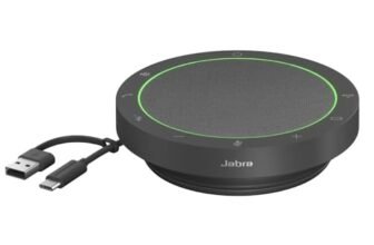Jabra Speak 2 55 Viva Voce Bluetooth Wireless, 4 microfoni, cancellazione del rumore, altoparlante full range da 50 mm, audio a banda larga, compatto e portatile Certificato MS Teams Grigio scuro