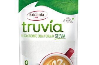 Eridania, Linea Truvía, Dolcificante Naturale Estratto dalle Foglie di Stevia, Ottimo Sostituto allo Zucchero Bianco, con 0 Calorie, Ideale per Dolci, Caffè, Tisane, Bevande, Doypack da 150 gr,