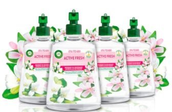 Airwick Active Fresh Deodorante per Ambienti, 4 Ricariche per Diffusore Spray Automatico senza Gas alla fragranza Bouque di Gelsomini 228ml, Profumatore Ambienti Neutralizza Odori 24/7