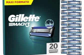 Gillette Mach3 Base 20 Lamette Di Ricambio Per Rasoio Barba Manuale, Con Striscia Lubrificante Una Scorrevolezza Fluida E Rivestimento Della Lama Progettato Ridurre