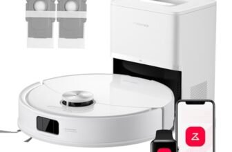 roborock Q10 S5+ Set Robot Aspirapolvere con Stazione, 10.000Pa, Panno Sollevabile, Pulizia VibraRise 2.0(3000 volte/min), Anti-groviglio, Evitamento degli Ostacoli, Strategie dei Tappeti, APP, Bianco