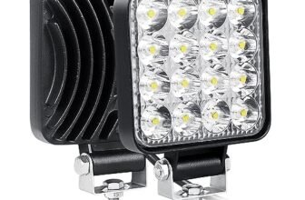 Willpower 2pcs Faro da Lavoro 8cm 3.3 Pollici 48W Fari Led 12V 24V Mini Sottile Impermeabile Spot Faretti LED Fendinebbia LED Luci di Lavoro Fuoristrada per Trattore Camion Auto Barca 4×4 ATV UTV