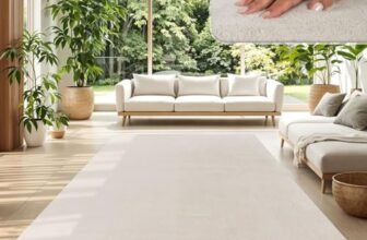 TT Home Tappeto Salotto Pelo Corto Monocolore Design Moderno Lavabile, Colore: Crema, Dimensione:200×280 cm
